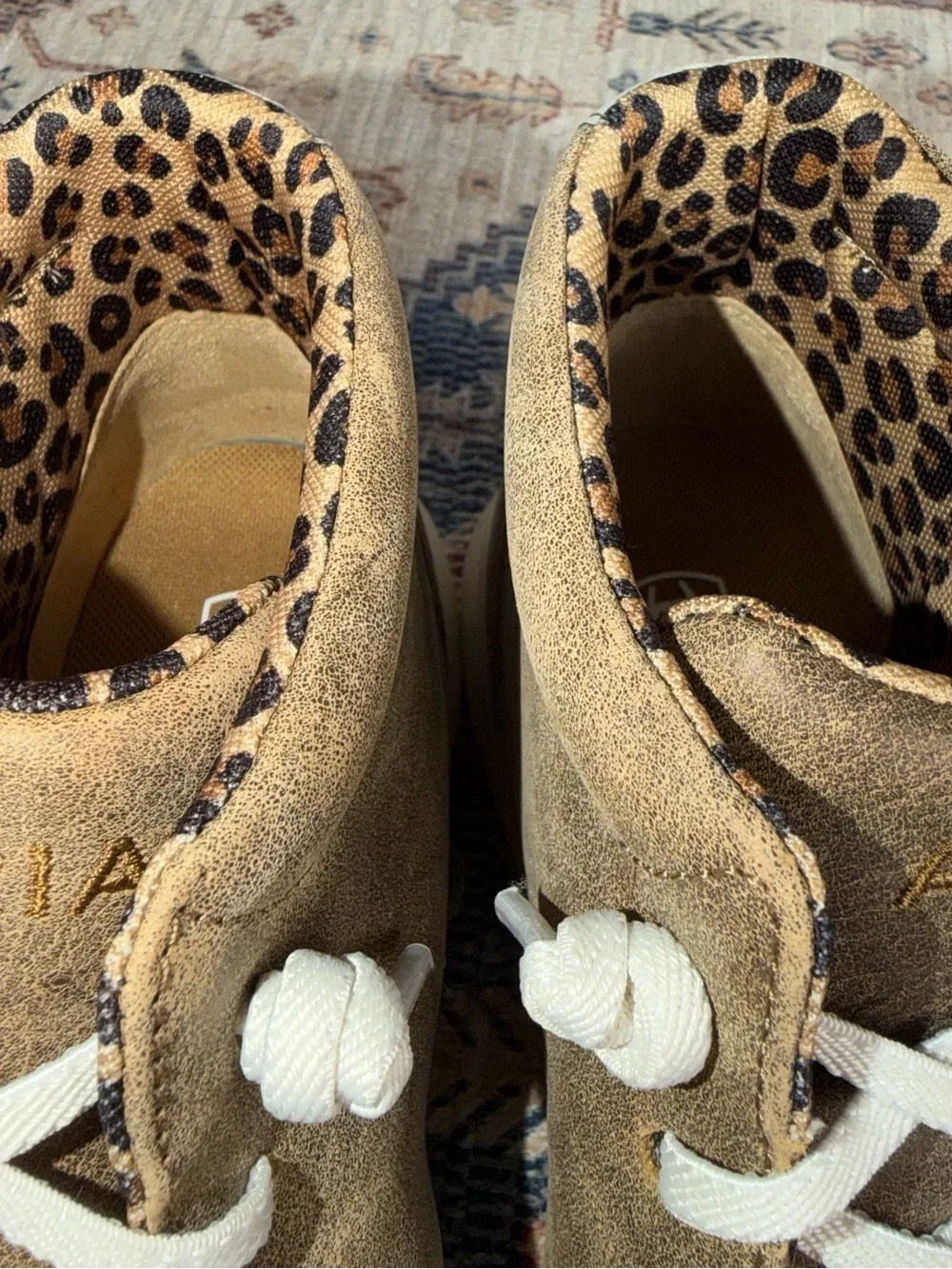 Ariat Taupe Brown Suede Men's Chukka with Leopard Lining